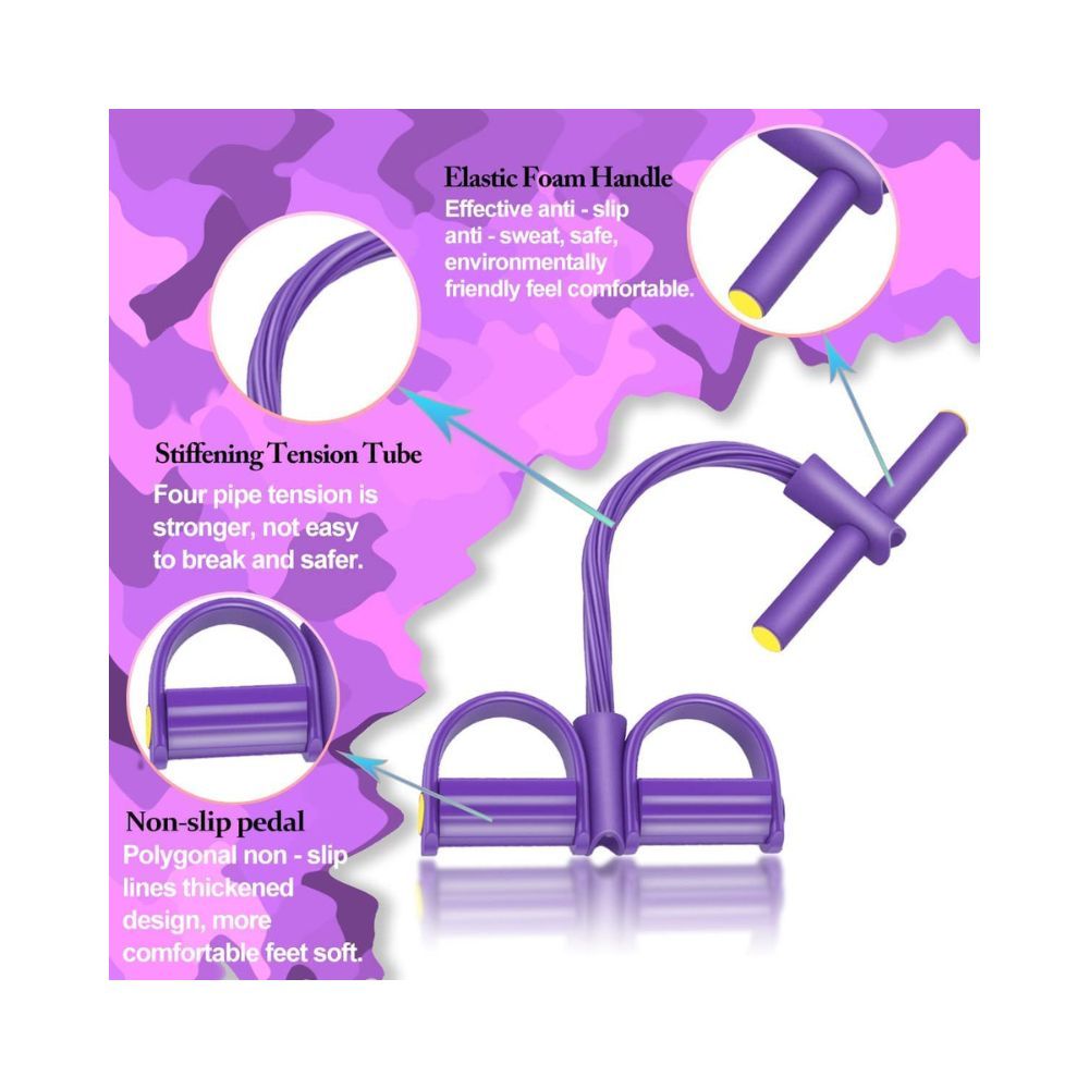 Silencio Resistance Band 4-Tube Yoga Pedal Puller Resistance Band Elastic Pull Rope
