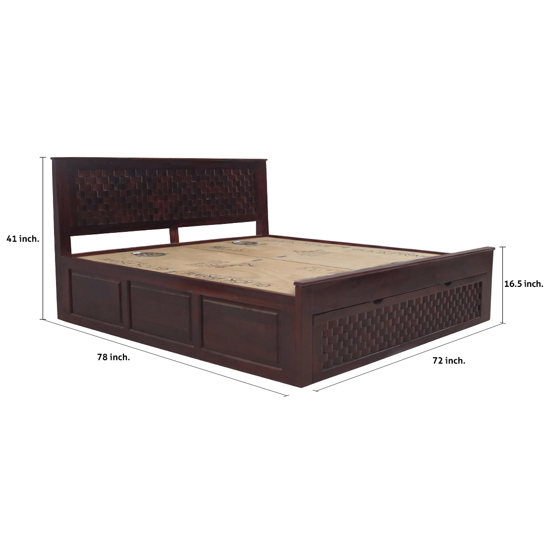 AARAM Furniture House Double Bed with Premium Wooden Quality and Design(Brown)