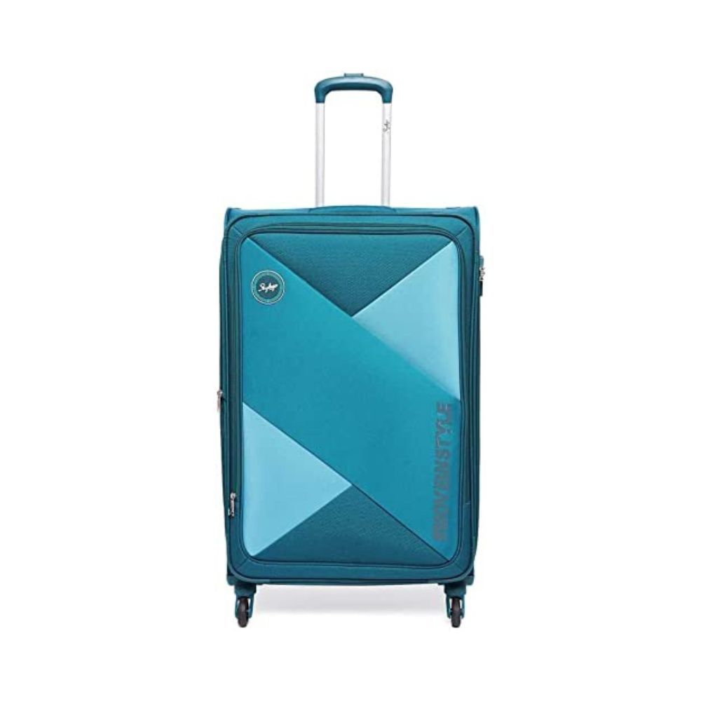 Skybags Electra Polyester Softsided Suitcase (Blue and Brown, 68 cm, STELCW68BEN)
