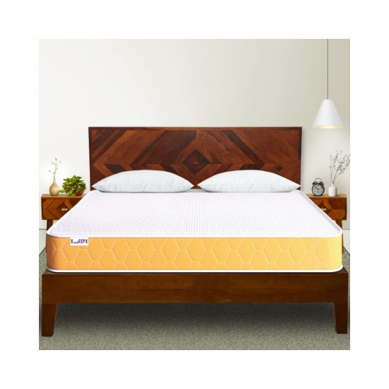 SleepX Dual Comfort Mattress 5 inch Queen Bed Size, High Density (HD) Foam- Medium Soft & Hard (Orange, 78x60x5 Inches)