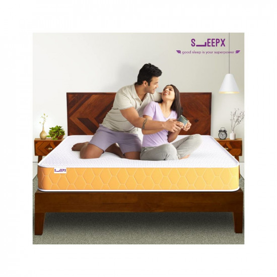 SleepX Dual Comfort Mattress 6 inch King Bed Size, High Density (HD) Foam- Medium Soft & Hard (Orange, 78x72x6 Inches)