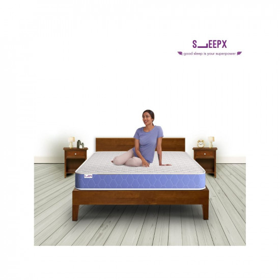 SleepX Ortho Cool Gel Plus Quilted 6 inch Single Bed Size, Memory Foam Mattress (Light Blue, 75x36x6)