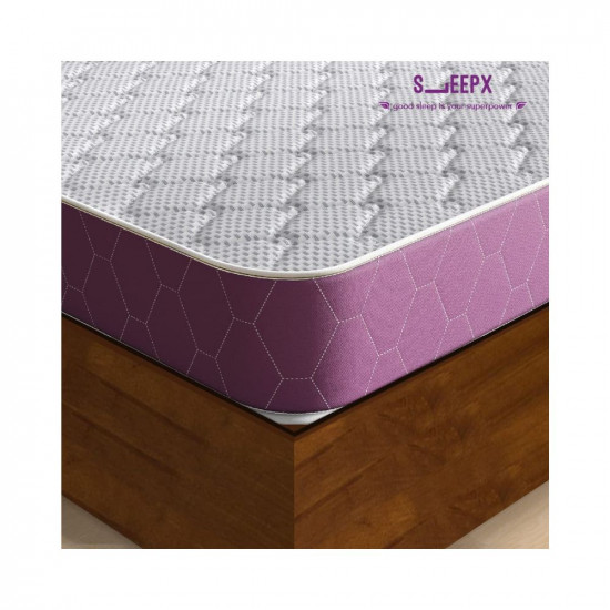 SleepX Ortho Plus Quilted 8 inch King Bed Size, Memory Foam Mattress (Purple, 78x72x8)
