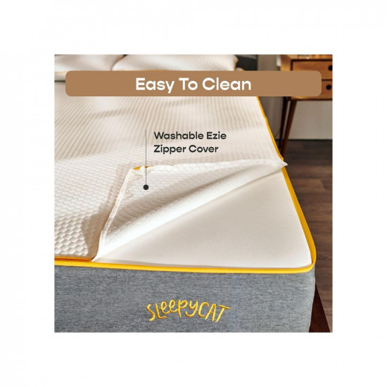 SleepyCat Original Mattress | 10 Years Warranty | 100 Nights Trial | Ortho 3-Layered Medium Firm 6-inch Memory Foam Mattress with Bamboo Cover (Queen Size, 78x60x6 inches)