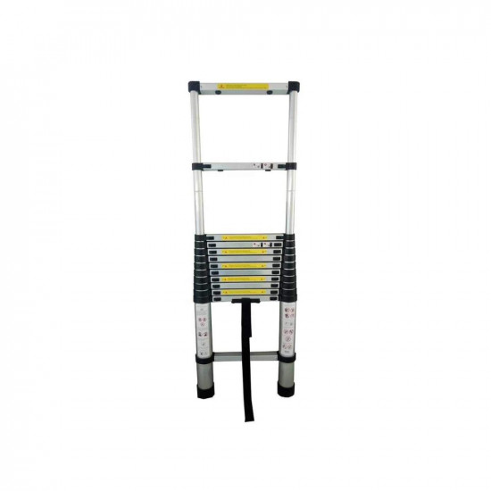 Smarty 3.8 Meter Portable Aluminium Telescopic Ladder (12.5 Feet), Silver