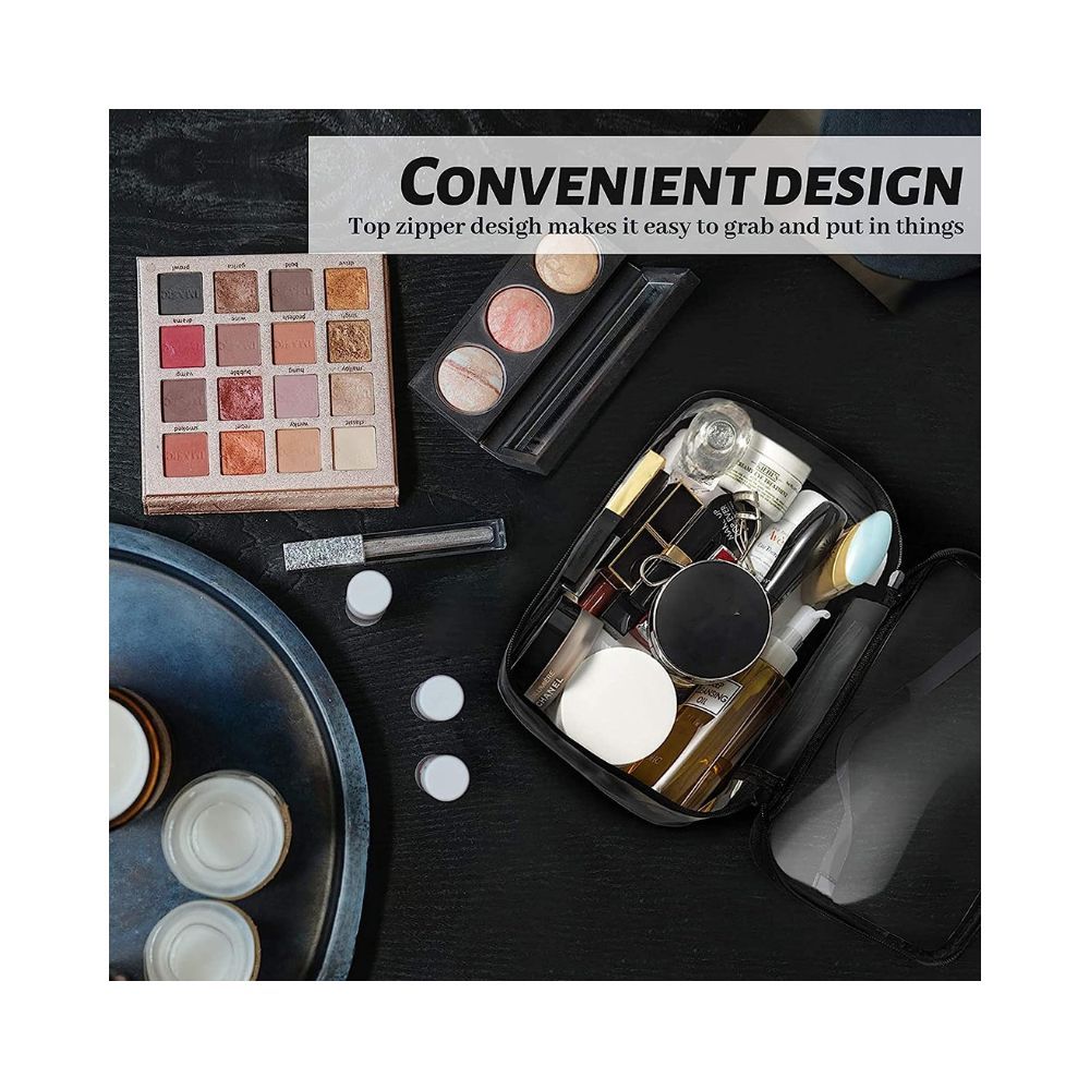 Sndia 2-Set Multipurpose Transparent Travel Pouch Makeup Toiletry Kit Bag