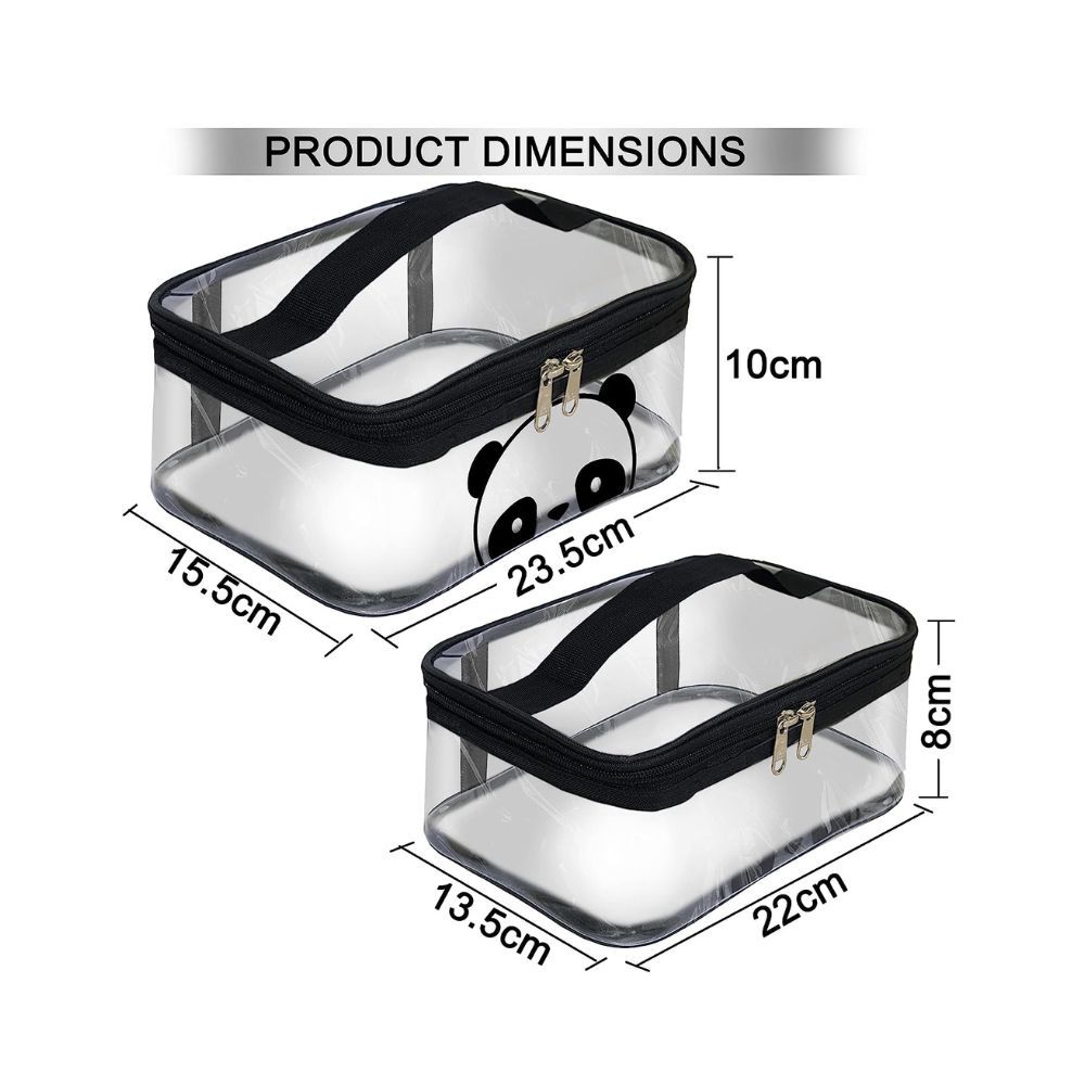 Sndia 2-Set Multipurpose Transparent Travel Pouch Makeup Toiletry Kit Bag