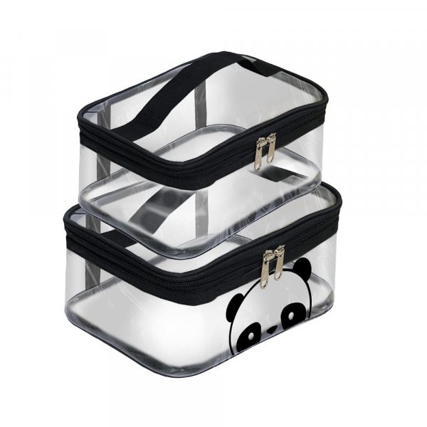 Sndia 2-Set Multipurpose Transparent Travel Pouch Makeup Toiletry Kit Bag