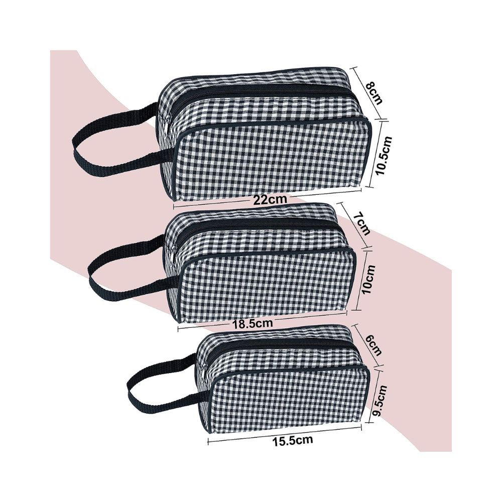 SNDIA 3 Piece Different Size Travel Toiletry Shaving Cosmetic Makeup Kit