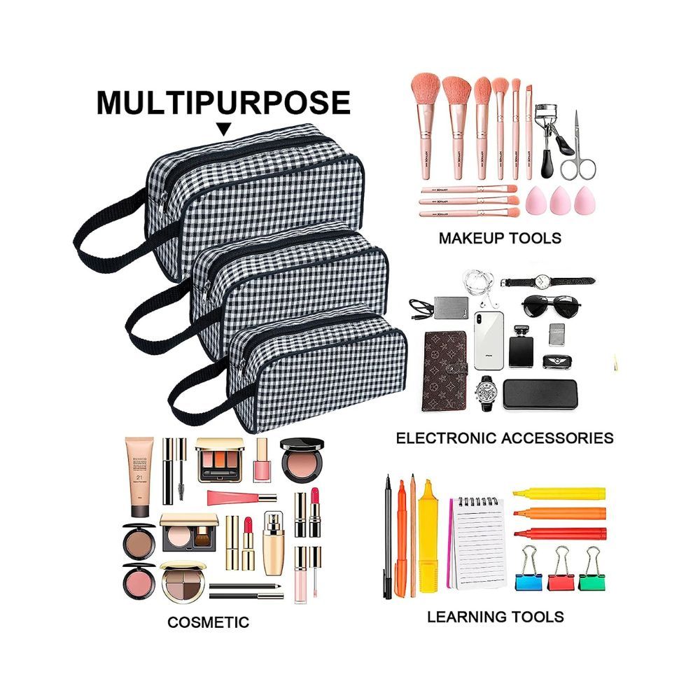 SNDIA 3 Piece Different Size Travel Toiletry Shaving Cosmetic Makeup Kit