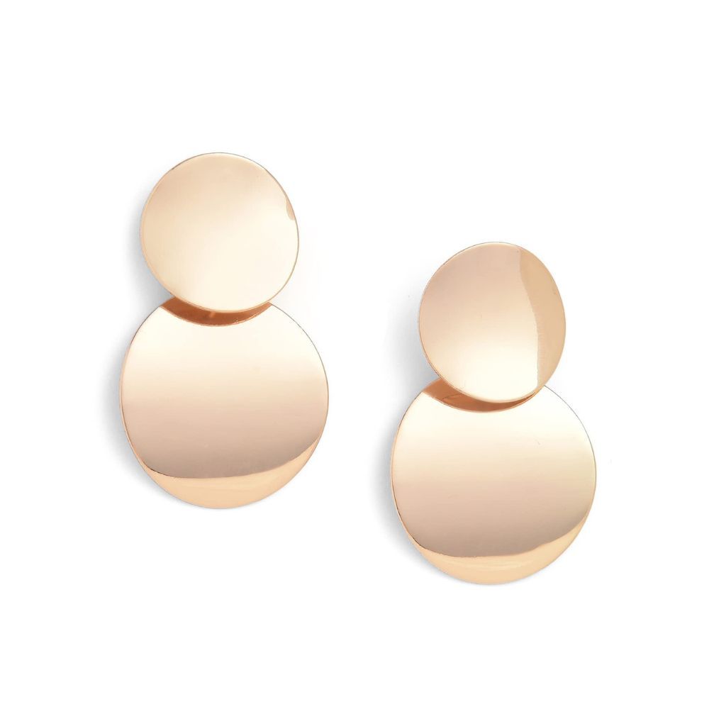 SOHI Brass Gold Plated Light Weight Push Closure Modern Statement Western Drop Earrings forWomen