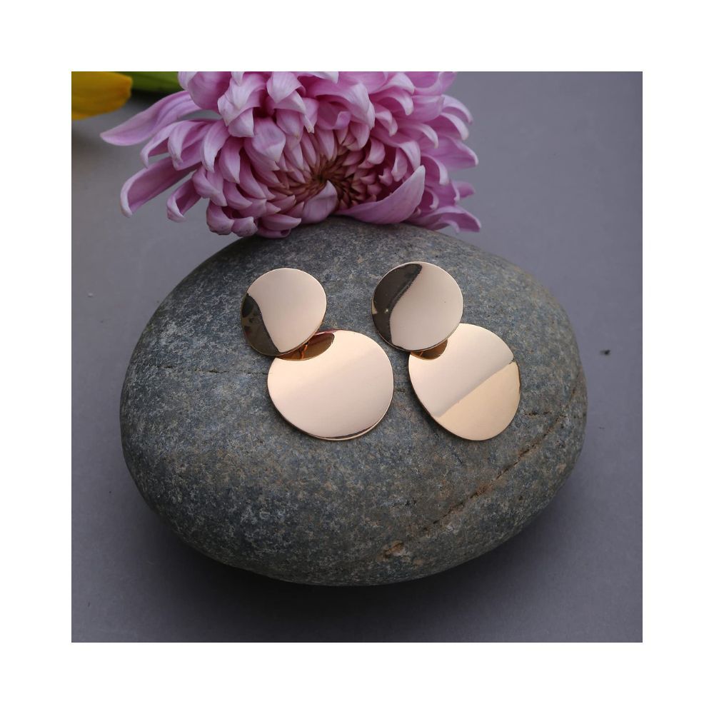 SOHI Brass Gold Plated Light Weight Push Closure Modern Statement Western Drop Earrings forWomen