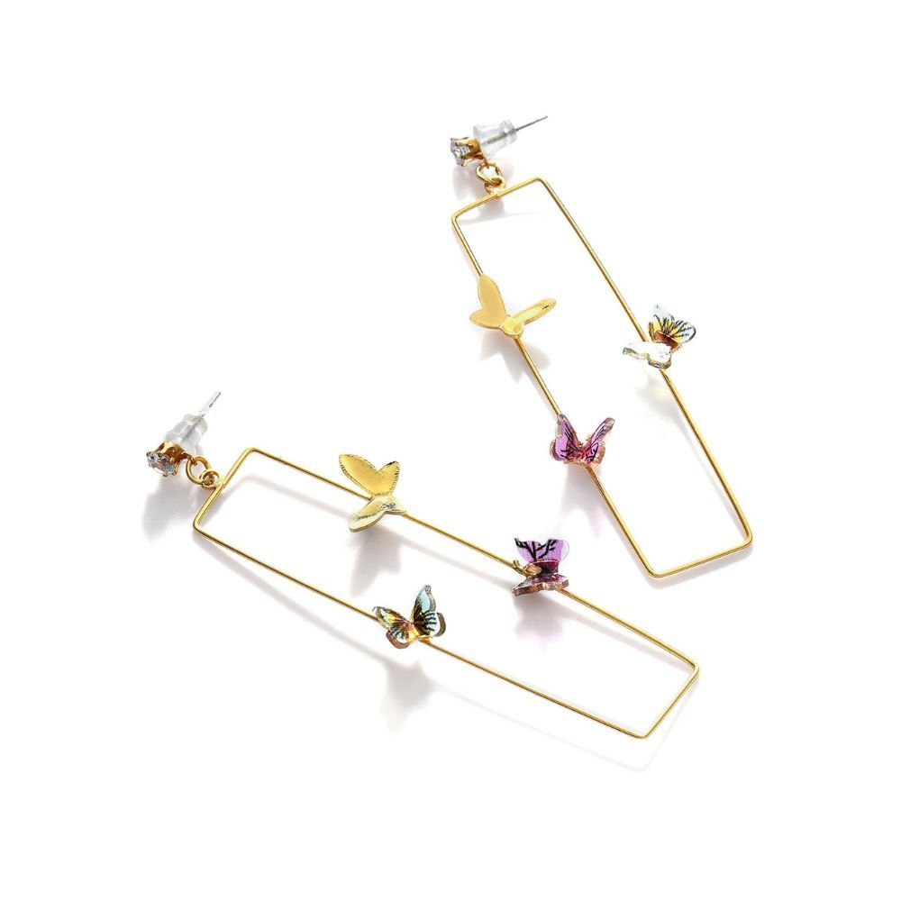 SOHI Butterfly Inspired Rectangle Earrings set for women