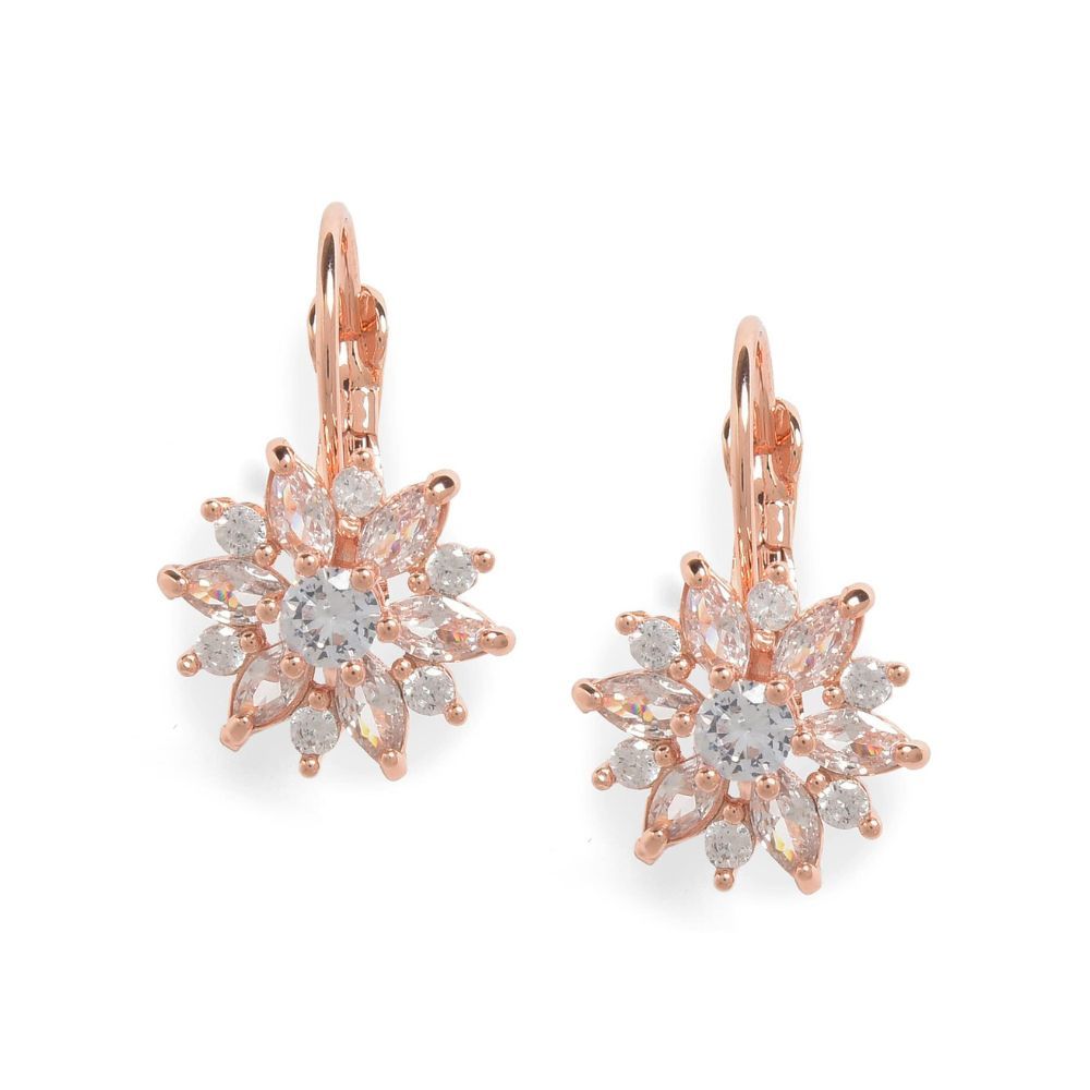 SOHI Rose Gold plated Brass Crystal Earrings for women & girls