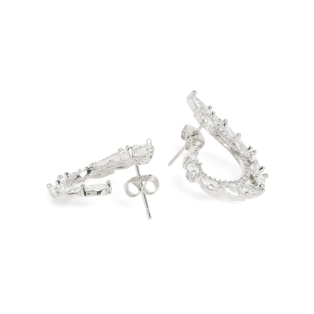 SOHI Silver Plated Stud Earrings for Women, Rhinestone Stud earring for Women