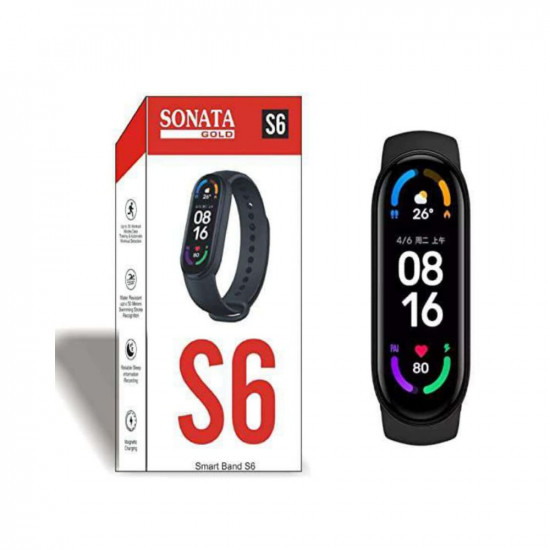 SONATA GOLD Smart Band Wireless Sweatproof Fitness Band S6| Activity Tracker| Blood Pressure| Heart Rate Sensor