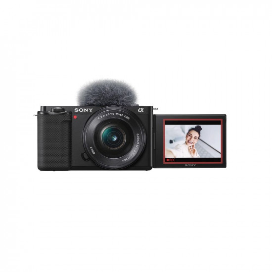 Sony Alpha ZV-E10L 24.2 Mega Pixel Interchangeable-Lens Mirrorless vlog Camera with 16-50 mm Lens, Made for Creators (APS-C Sensor, Advanced Autofocus, Clear Audio, 4K Movie Recording) - Black, Compact