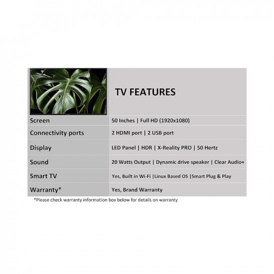 Sony Bravia 125.7 cm (50 inches) Full HD LED Smart TV KLV-50W672G (Black) (2019 Model)