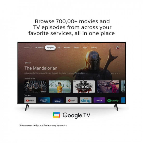 Sony Bravia 139 cm (55 inches) 4K Ultra HD Smart LED Google TV KD-55X80K (Black)