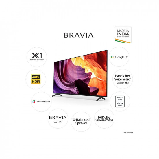 Sony Bravia 139 cm (55 inches) 4K Ultra HD Smart LED Google TV KD-55X80K (Black)