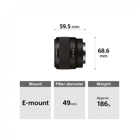 Sony E Mount Fe 50Mm F1.8 Full-Frame Lens (Sel50F18F)|Prime Lens|for Soft Bokeh,Black