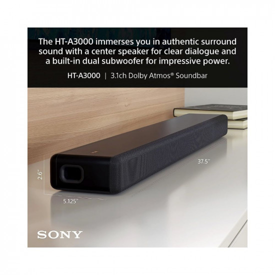 Sony HT-A3000 A Series Premium Soundbar 3.1ch 360 Spatial Sound Mapping surround sound Home theatre system with Dolby Atmos | Instant Bank Discount of INR 6000 on Select Prepaid transactions