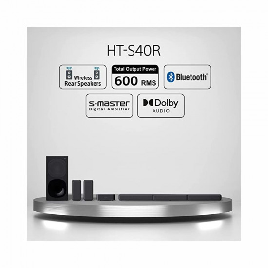 Sony HT S40R Real 5 1ch Dolby Audio Soundbar for TV with Subwoofer Wireless Rear Speakers