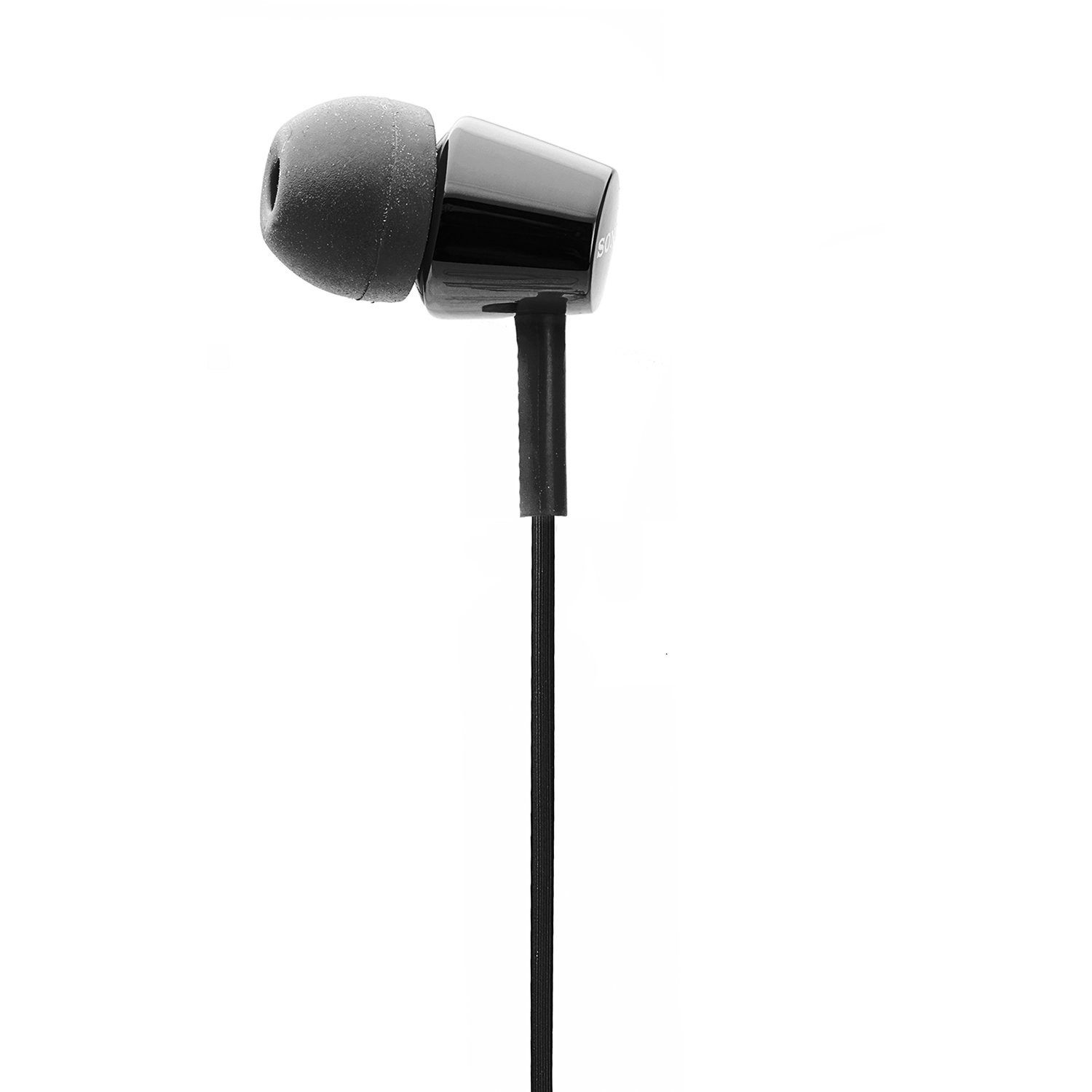 Sony MDR-EX155AP Wired in Ear Headphones with Tangle Free Cable 35mm Jack Headset with Mic for Phone Calls and 1 Year Warranty - Black