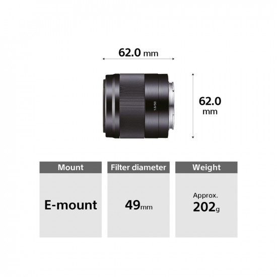 Sony Sel50F18 E Mount Apsc 50 Mm F/1.8 Lens (Black)