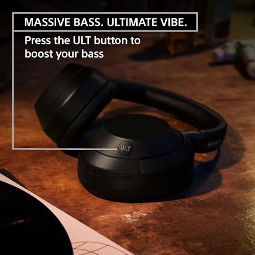 Sony ULT Wear WH-ULT900N Noise Cancellation Wireless Bluetooth Over Ear Headphones with Massive Bass Up to 50Hrs Battery-Black