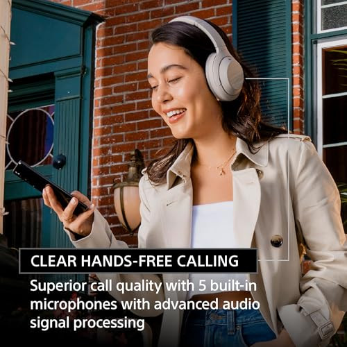 Sony WH-1000XM4 Industry Leading Wireless Noise Cancellation Bluetooth Over Ear Headphones with Mic for Phone Calls 30 Hours Battery Life Quick Charge AUX Touch Control and Voice Control - Black