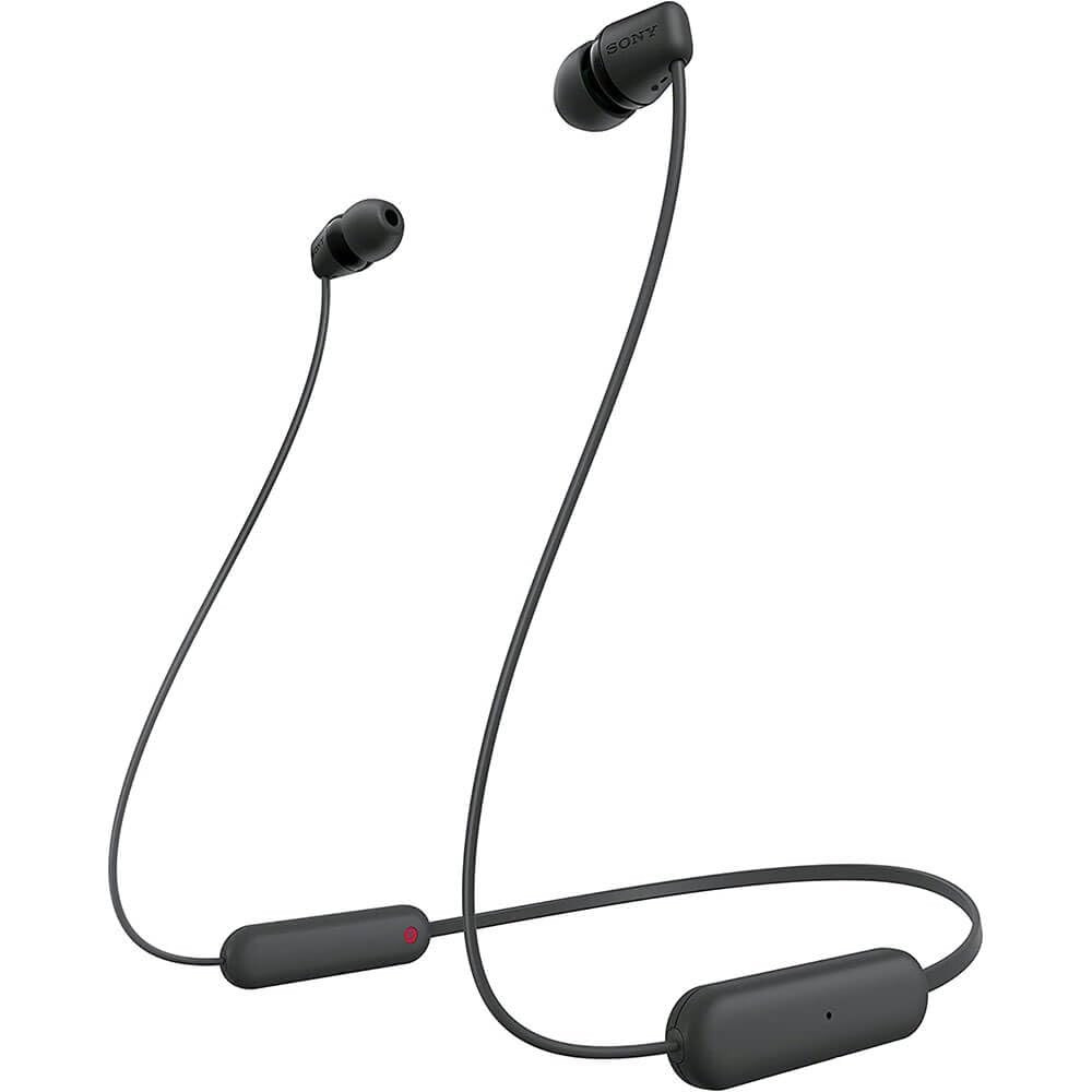 Sony WI-C100 Wireless Headphones with Customizable Equalizer for Deep Bass  25 Hrs Battery DSEE-Upscale Splash Proof 360RA Fast Pair in Ear Bluetooth Headset with Mic for Phone Calls Black