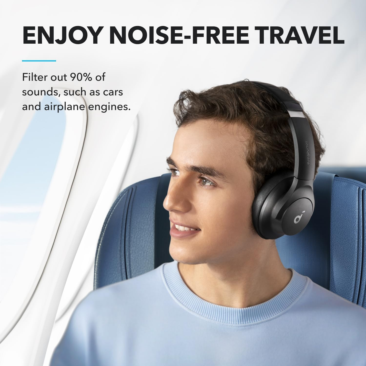 soundcore by Anker Q20i Wireless Bluetooth Over-Ear Headphones with Hybrid Active Noise Cancelling 40h Playtime in ANC Mode Hi-Res Audio Deep Bass Personalization via App Black
