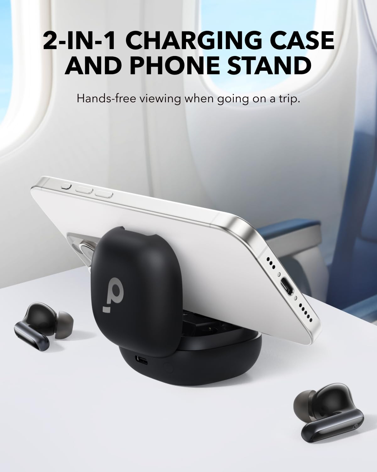 soundcore P40I by AnkerNoise Cancelling Wireless in Ear EarbudsAdaptive Noise Cancelling to EnvironmentsHeavy Bass60H Playtime2-in-1 Case and Phone StandIpx5Wireless ChargingBluetooth 53