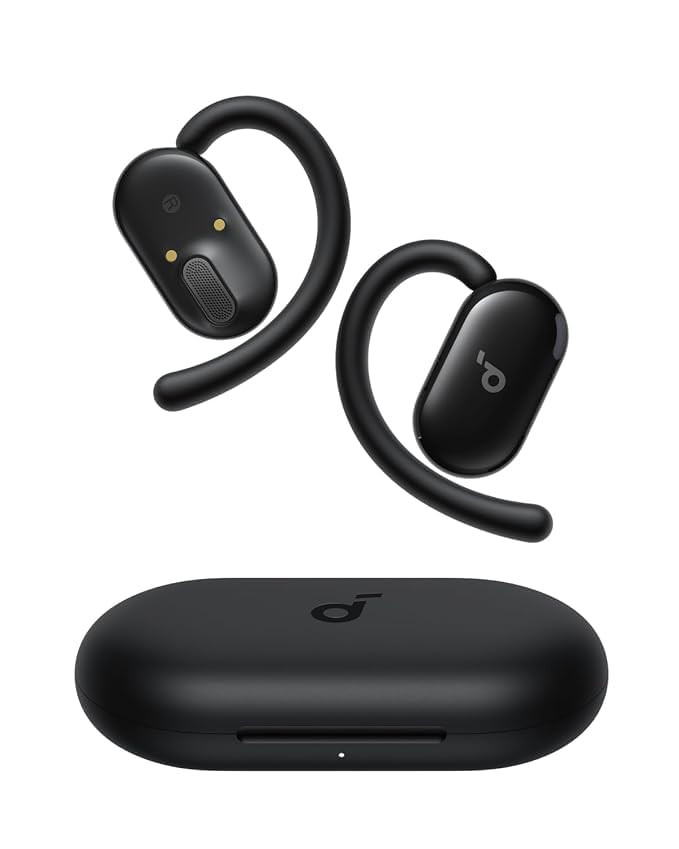 soundcore V20i by Anker Open-Ear Headphones Adjustable Ear Hooks Ultra-Comfort Snug Fit 16mm Drivers 4 Mics IP55 LED Lights 36H Playtime Fast ChargingBluetooth 54 Multipoint Connection
