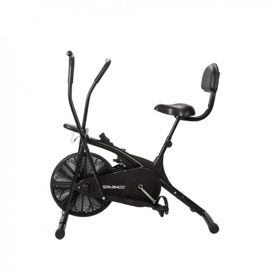 SPARNOD FITNESS SAB-05 Upright Air Bike Exercise Cycle for Home Gym - Dual Action for Full Body Workout - Adjustable Resistance, Height Adjustable seat with Back Rest (DIY Installation)