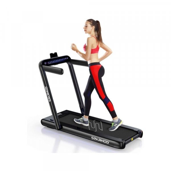 Sparnod Fitness STH-3000 Series (4 HP Peak) 2 in 1 Foldable Treadmill for Home