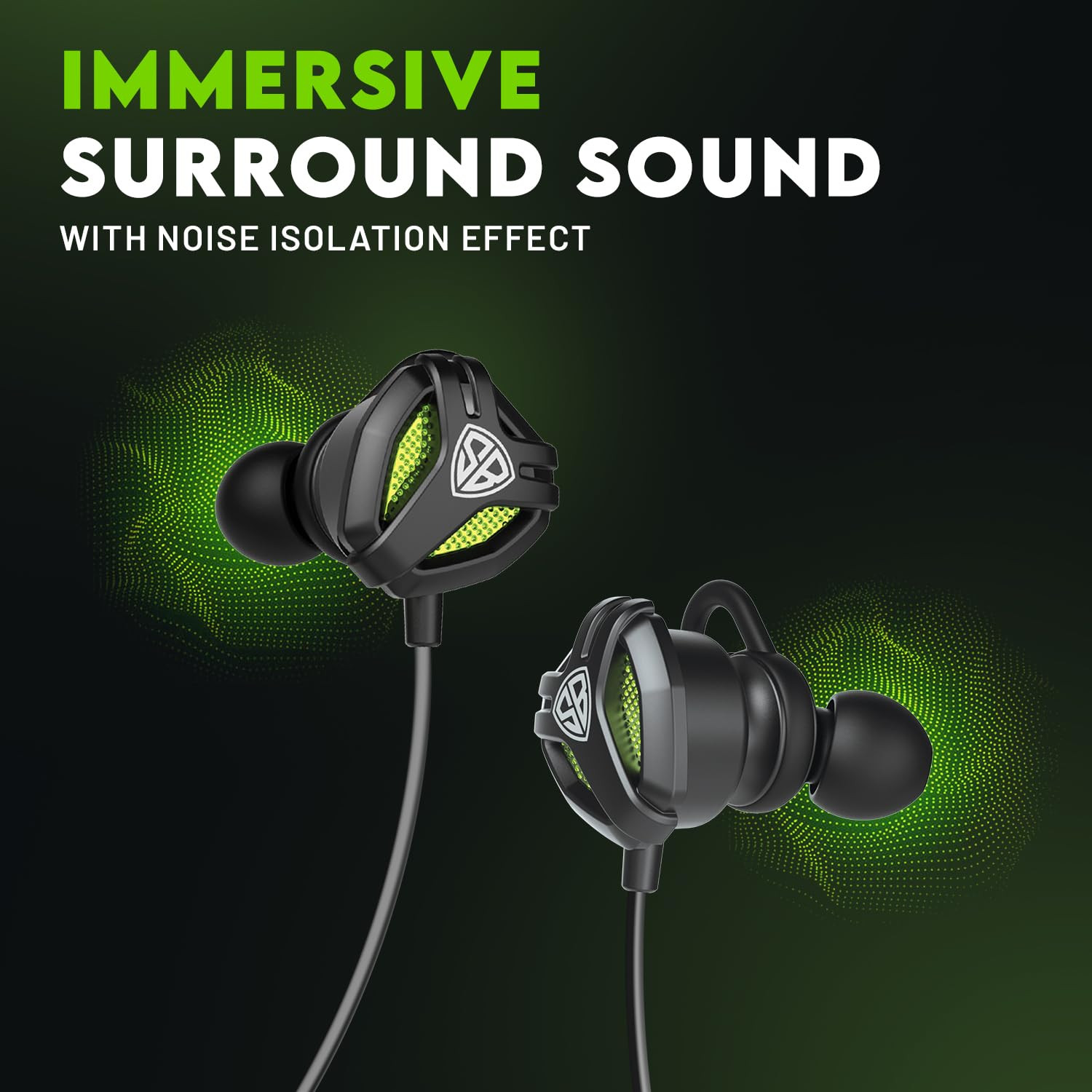 SpinBot BattleBudz C10 Wired in Ear Type-C Gaming Earphones with Detachable Boom Mic  10mm Drivers  Dedicated Mic Mute Switch