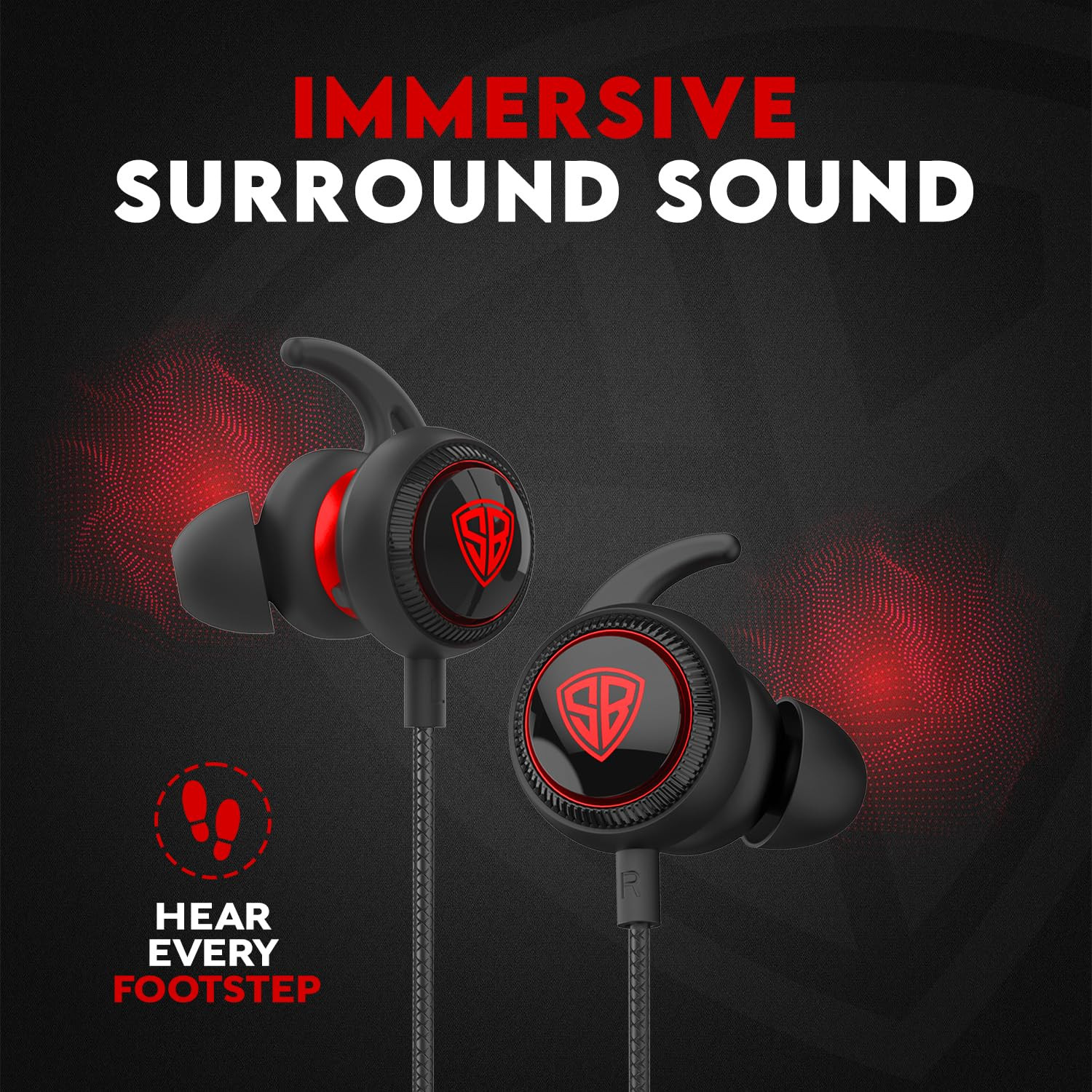 SpinBot BattleBudz C30 Wired in Ear Type C Gaming Earphone with Detachable Boom Mic 12mm Drivers  Dedicated Mic Mute Switch