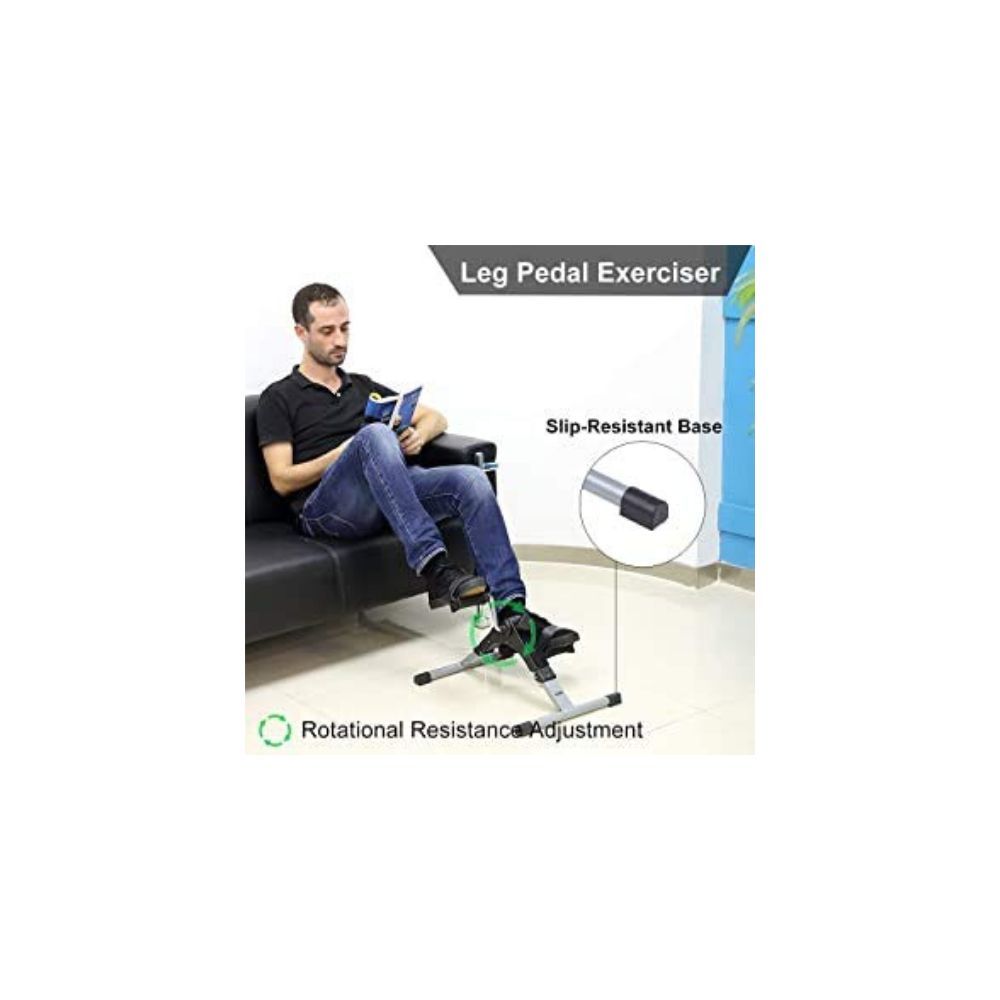 SPIRITUAL HOUSE Pedal Exerciser Portable Mini Bike, Non Skid Cycle Aid with Adjustable Footstraps