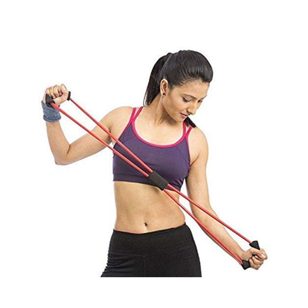 Spocco | Chest Expander Resistance 8 Pulling Rope Bands Muscle Workout Stretcher Shoulder Exerciser Fitness Home Gym