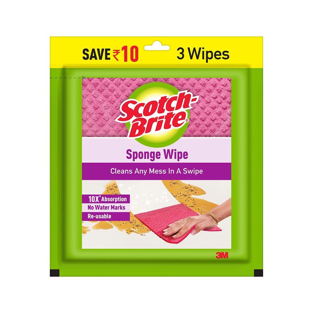 Sponge Wipe (3 -Pieces), Multicolor