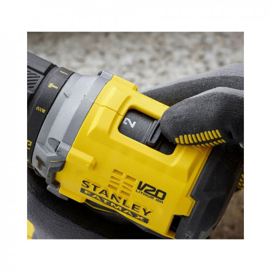 STANLEY FATMAX SBD715D2K-B1 20V 2.0Ah 13 mm Cordless Brushless Hammer Drill Machine With 2x2.0Ah Li-ion Batteries And 1pc Charger, 2 Speed Gearbox, 2 Years Warranty