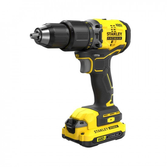 STANLEY FATMAX SBD715D2K-B1 20V 2.0Ah 13 mm Cordless Brushless Hammer Drill Machine With 2x2.0Ah Li-ion Batteries And 1pc Charger, 2 Speed Gearbox, 2 Years Warranty