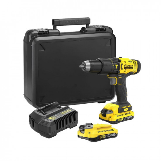 STANLEY FATMAX SCD711D2K-B1 20V 2.0Ah 13 mm Cordless Brushed Hammer Drill Machine With 2x2.0Ah Batteries & 1pc Charger