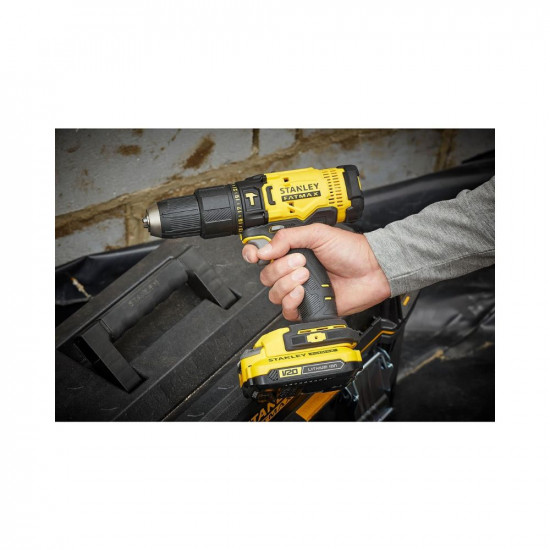 STANLEY FATMAX SCD711D2K-B1 20V 2.0Ah 13 mm Cordless Brushed Hammer Drill Machine With 2x2.0Ah Batteries & 1pc Charger