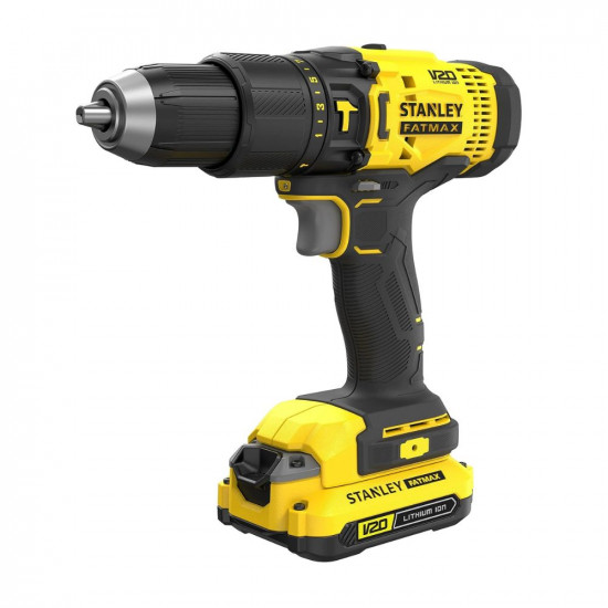 STANLEY FATMAX SCD711D2K-B1 20V 2.0Ah 13 mm Cordless Brushed Hammer Drill Machine With 2x2.0Ah Batteries & 1pc Charger