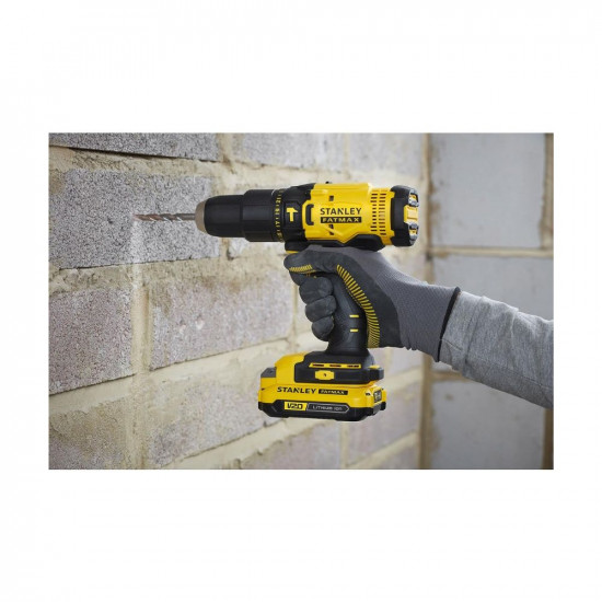 STANLEY FATMAX SCD711D2K-B1 20V 2.0Ah 13 mm Cordless Brushed Hammer Drill Machine With 2x2.0Ah Batteries & 1pc Charger