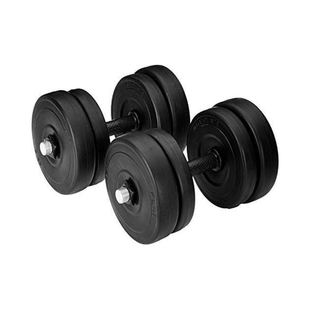 StarX PVC 12Kg Weight with 3Ft Curl Rod Home Gym, Black