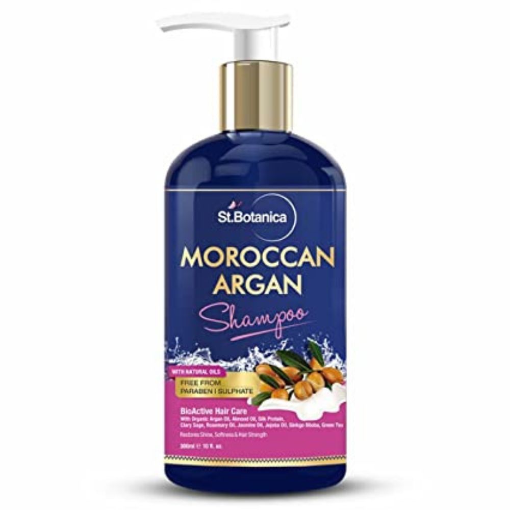 St.Botanica Moroccan Argan Shampoo 300ml, with Moroccan Argan Oil to Nourish Dull, Dry & Frizzy Hair